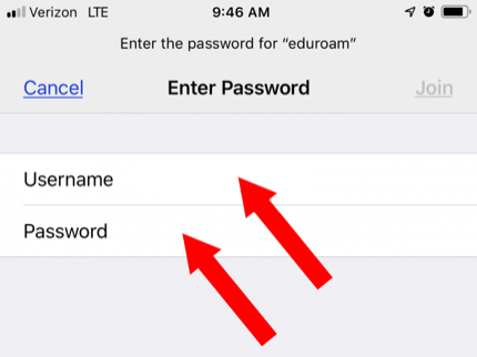 Eduroam ios setup