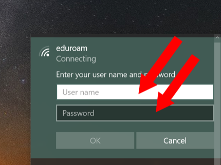 eduroam windows setup campus credentials